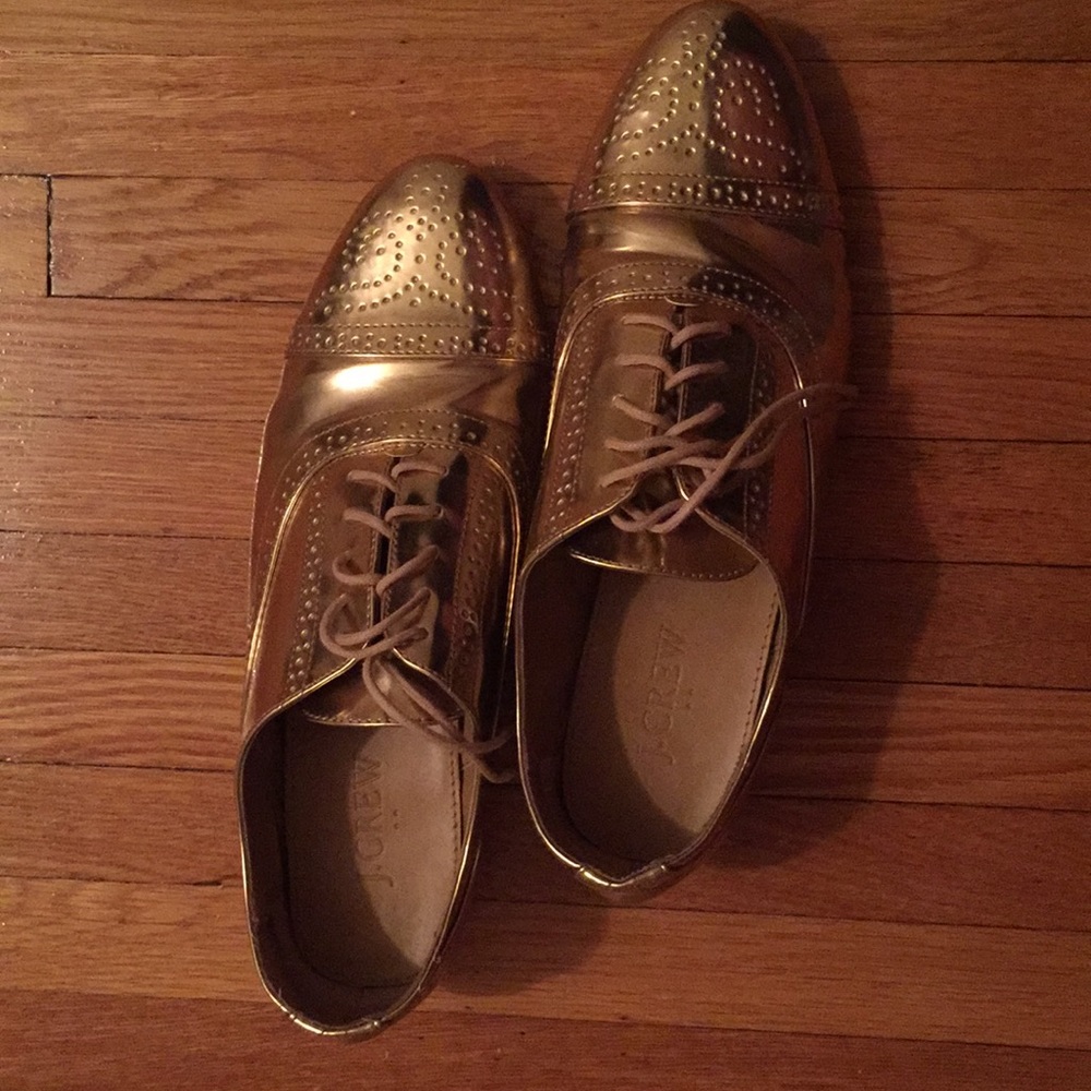 Jcrew dressy rose gold lace ups - 8
